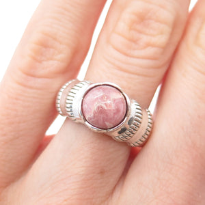 CAROLYN POLLACK 925 Sterling Silver Vintage Real Rhodochrosite Ring Size 6.25