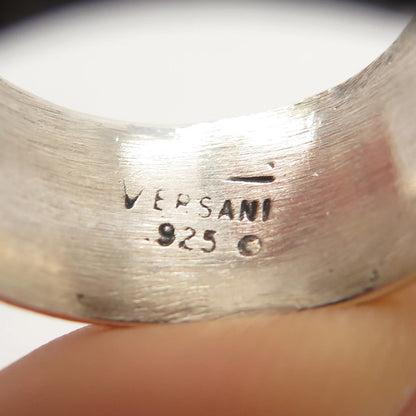 925 Sterling Silver Vintage Versani Etched Band Ring Size 6.25