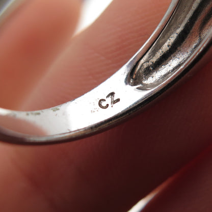 925 Sterling Silver Round-Cut C Z Engagement Ring Size 6