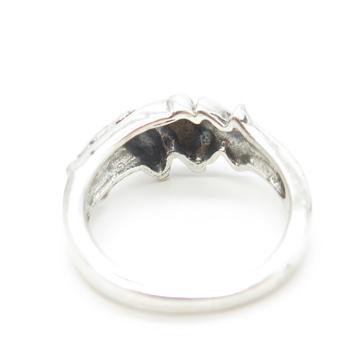 925 Sterling Silver Vintage Friendly Dolphin & Star Ring Size 6.75
