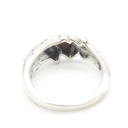 925 Sterling Silver Vintage Friendly Dolphin & Star Ring Size 6.75