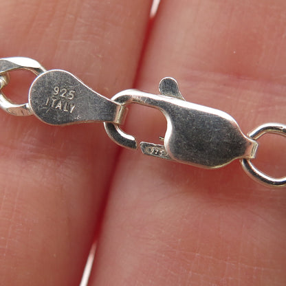 925 Sterling Silver Vintage Italy Figaro Chain Necklace 20"