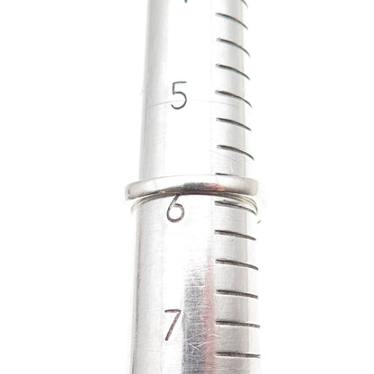 925 Sterling Silver Real Round-Cut Diamond Twisted Ring Size 6