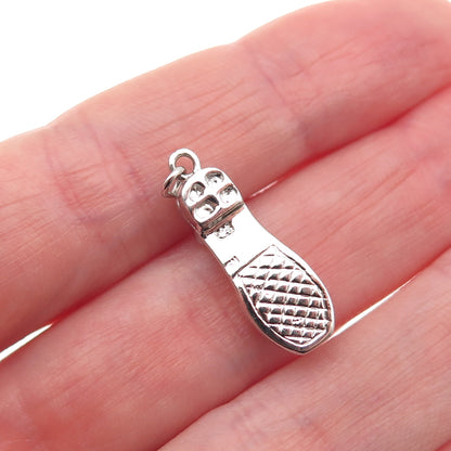 925 Sterling Silver Vintage Enamel Sandal Shoe 3D Mini Charm Pendant