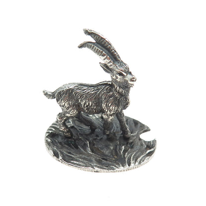 FRANCESCO CAPUTO 800 Silver Antique Italy Goat Oxidized Miniature Figurine