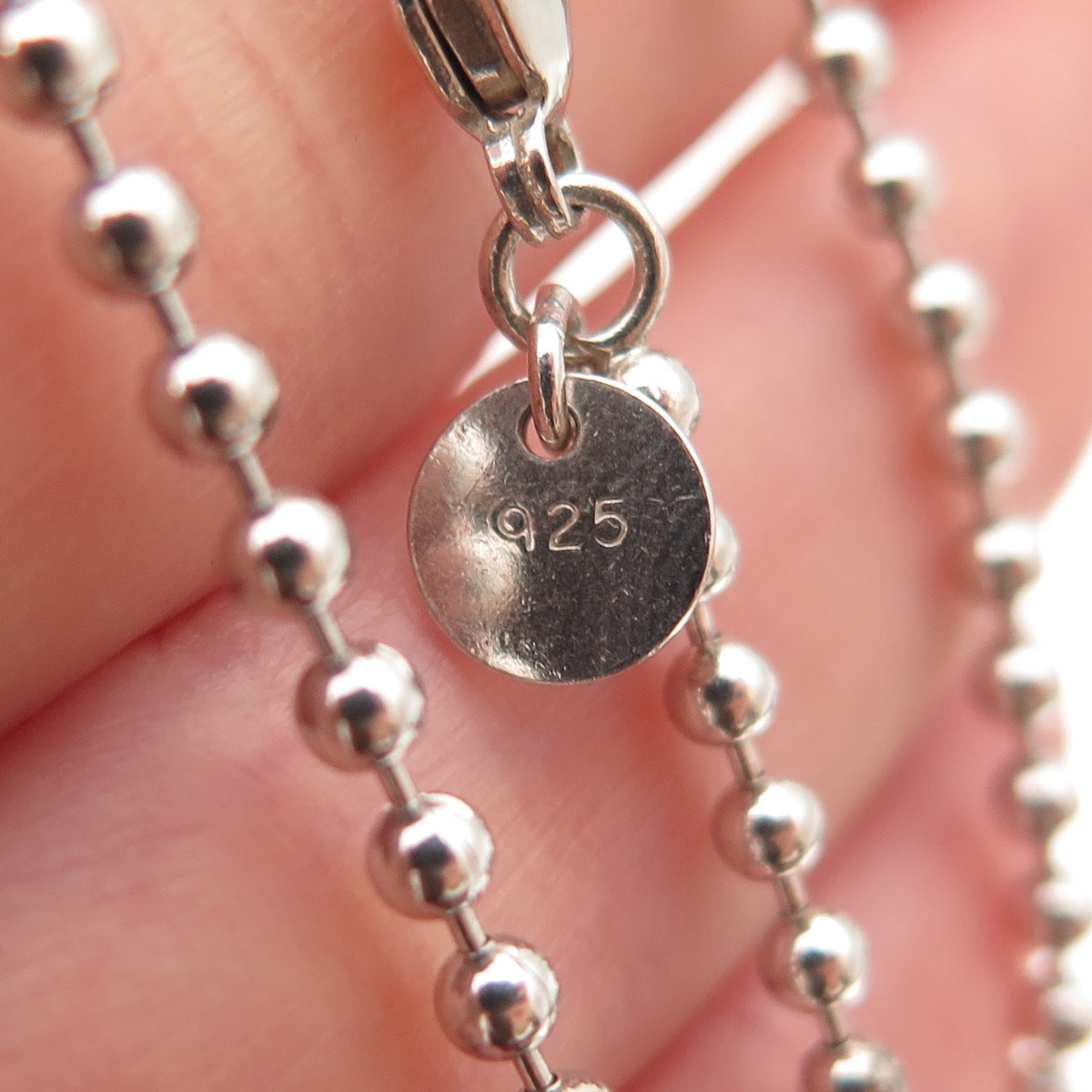 Tiffany & Co. 925 Sterling Silver Vintage Ball Beaded Chain Necklace 32"