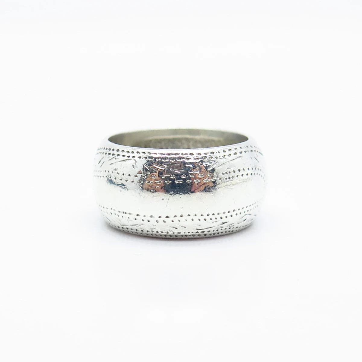 925 Sterling Silver Vintage Etched Band Ring Size 6