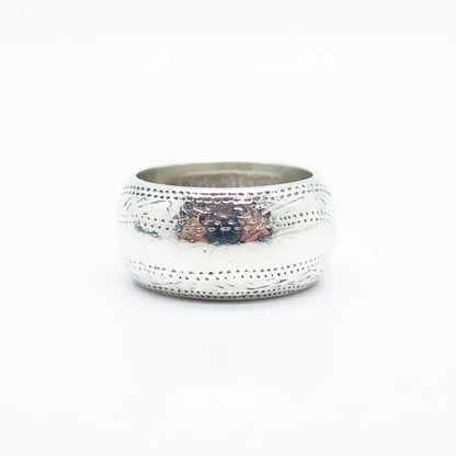 925 Sterling Silver Vintage Etched Band Ring Size 6