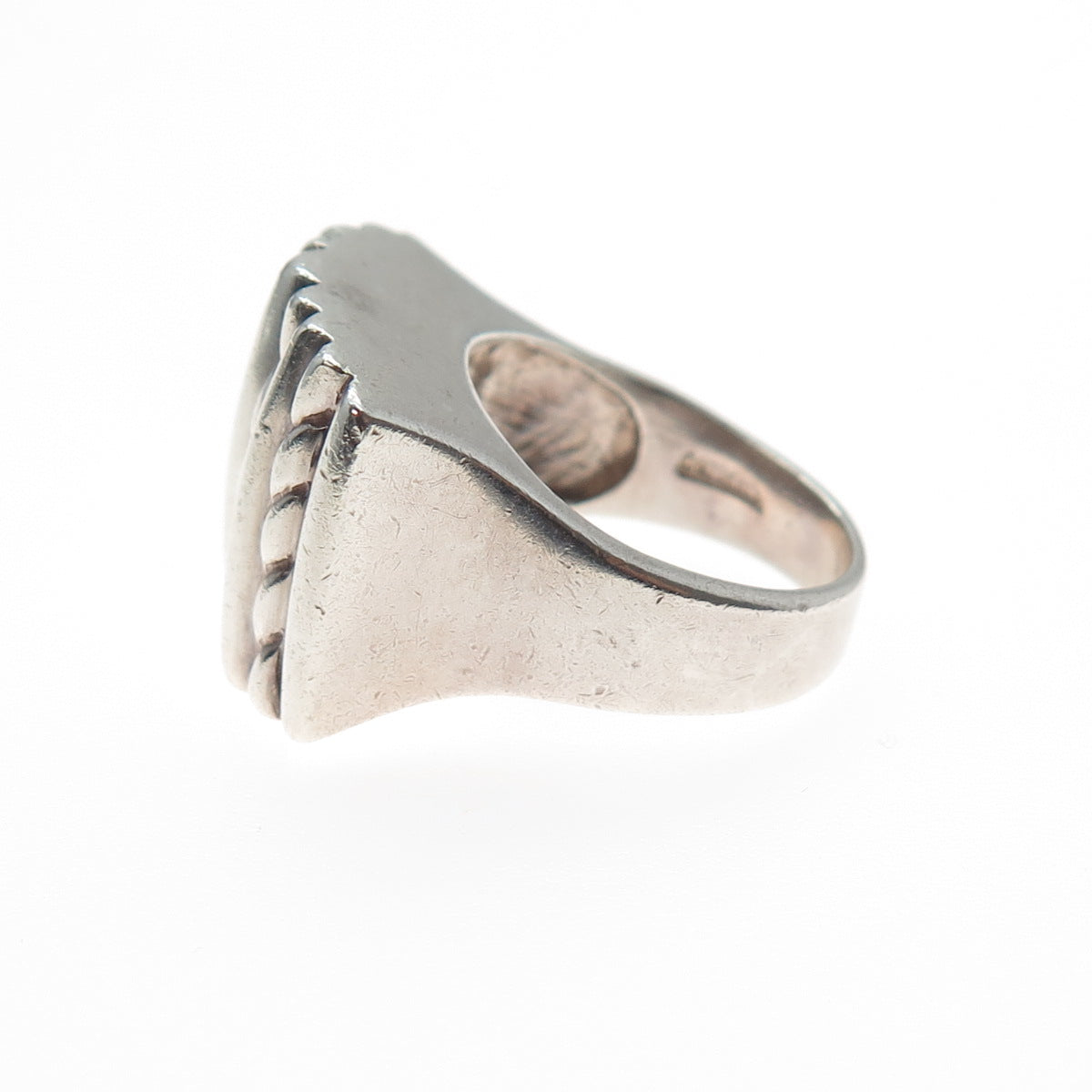 925 Sterling Silver Vintage Modernist Roped Ring Size 6.5