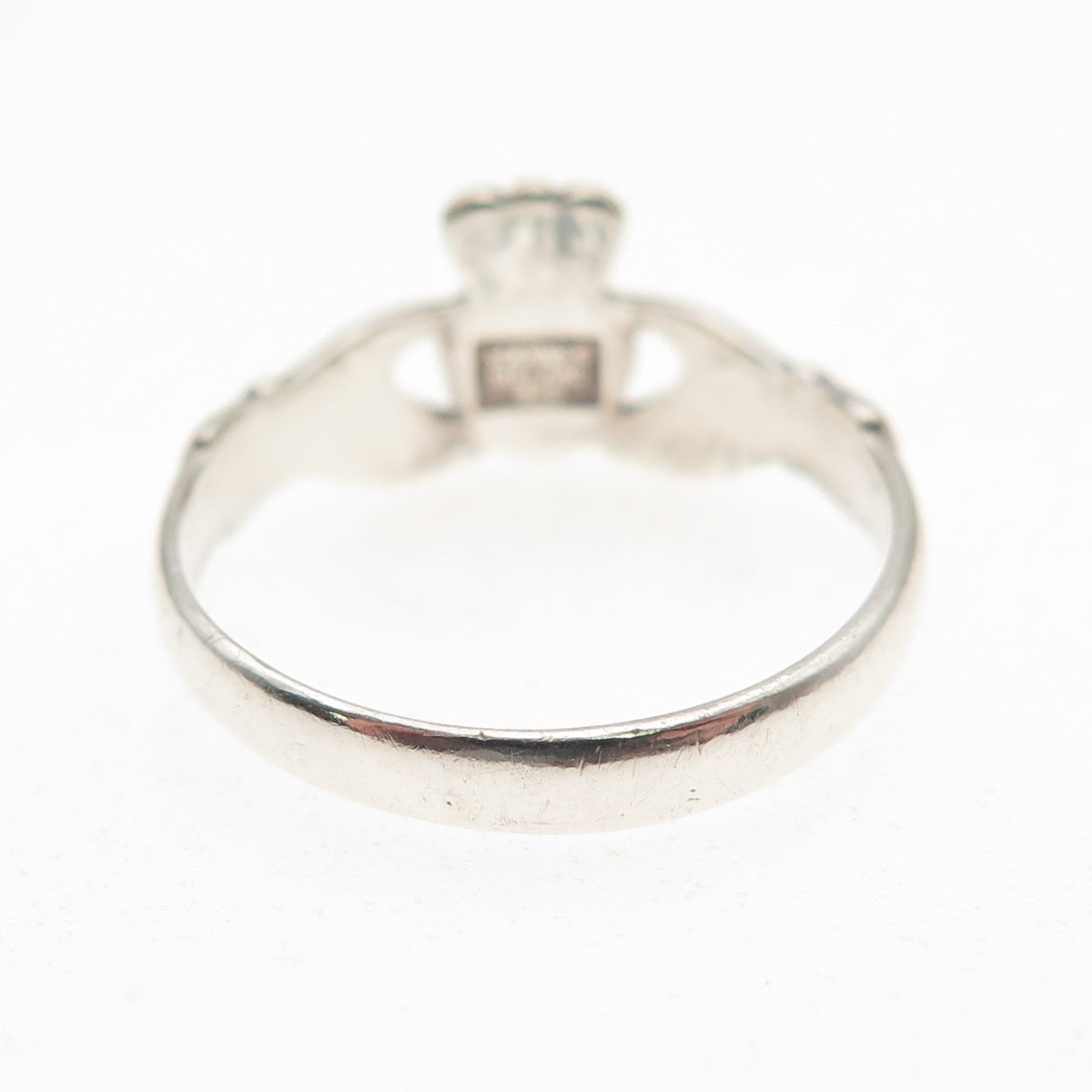 Solvar 925 Sterling Silver Vintage Irish Claddagh Oxidized Ring Size 6.5