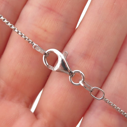 Or Paz PZ 925 Sterling Silver Vintage Israel Heart Round Box Chain Necklace 18"