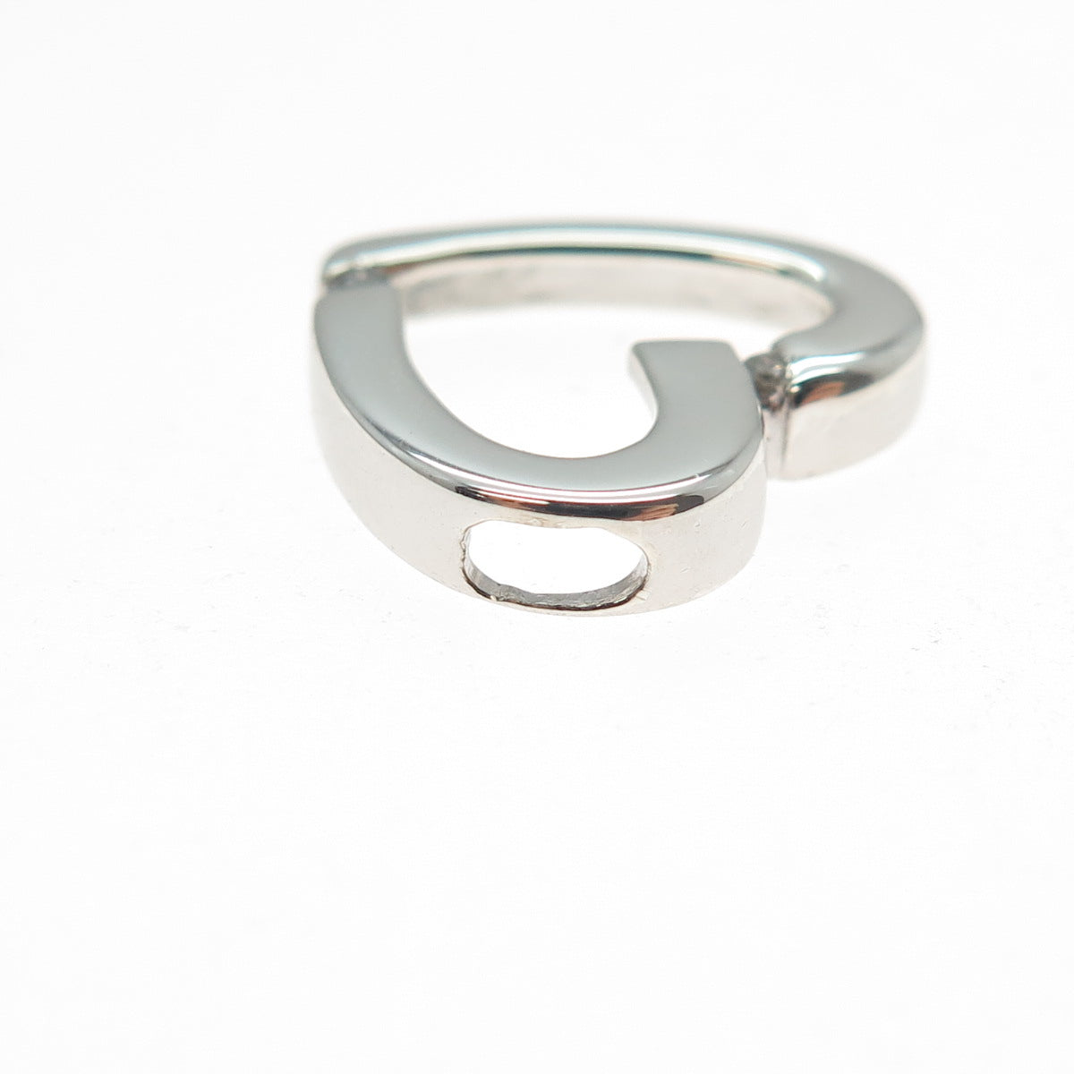 925 Sterling Silver Real Round-Cut Diamond Heart Mini Slide Charm Pendant