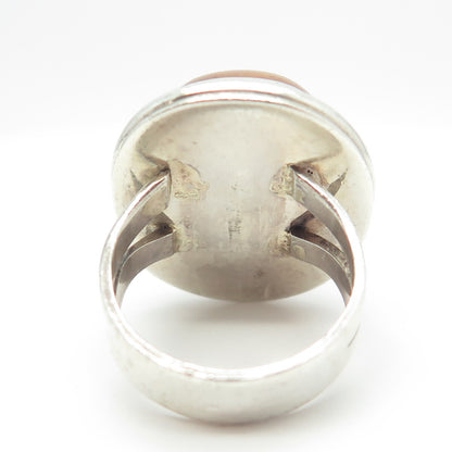 TSJC Tom Jenny Schlecht Sterling Silver Vintage Real Egg Yolk Amber Ring Size 6