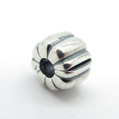 PANDORA 925 Sterling Silver Ribbed Clip Charm