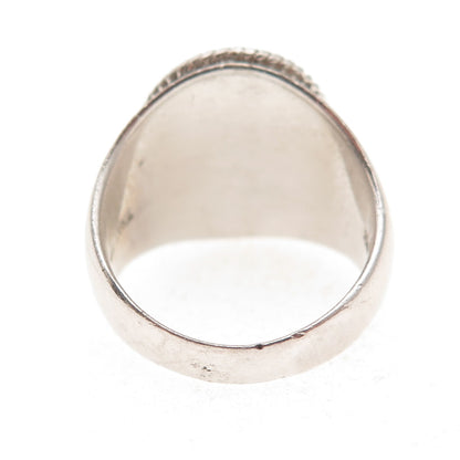 J. Stella 925 Sterling Silver Vintage Real Larimar Ring Size 8.5