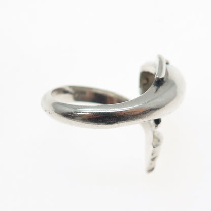 925 Sterling Silver Vintage Dolphin Adjustable Ring Size 6.75