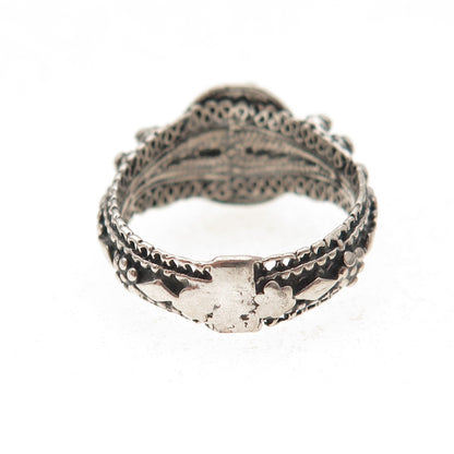 925 Sterling Silver Vintage CP Israel Real Eilat Oxidized Ring Size 7