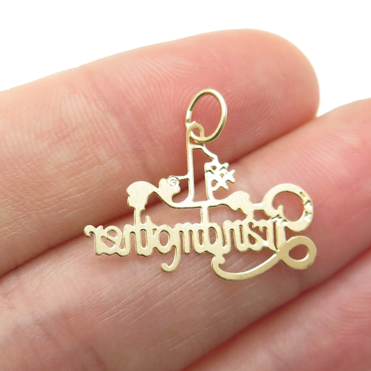 14K Yellow Gold Number One Grandmother Charm Pendant