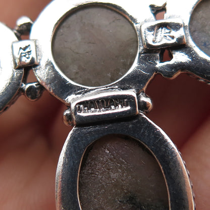 M.R.F. RESOURCES 925 Sterling Silver Vintage Real Labradorite Cross Pendant