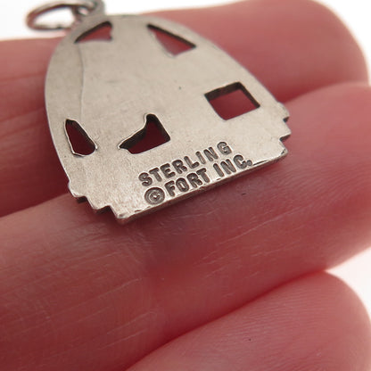 Fort Inc. 925 Sterling Silver Vintage Empire State NY Mini Charm Pendant