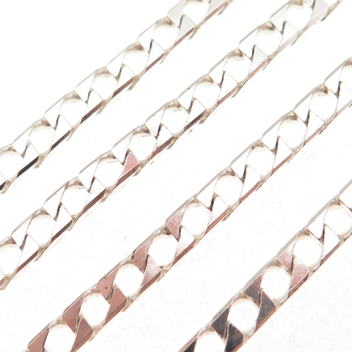 925 Sterling Silver Vintage Italy Curb Chain Necklace 22"