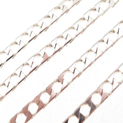 925 Sterling Silver Vintage Italy Curb Chain Necklace 22"