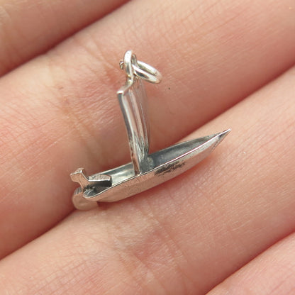 925 Sterling Silver Vintage Sailboat Charm Pendant