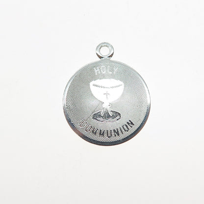 WELLS 925 Sterling Silver Vintage Holy Communion Mini Charm Pendant