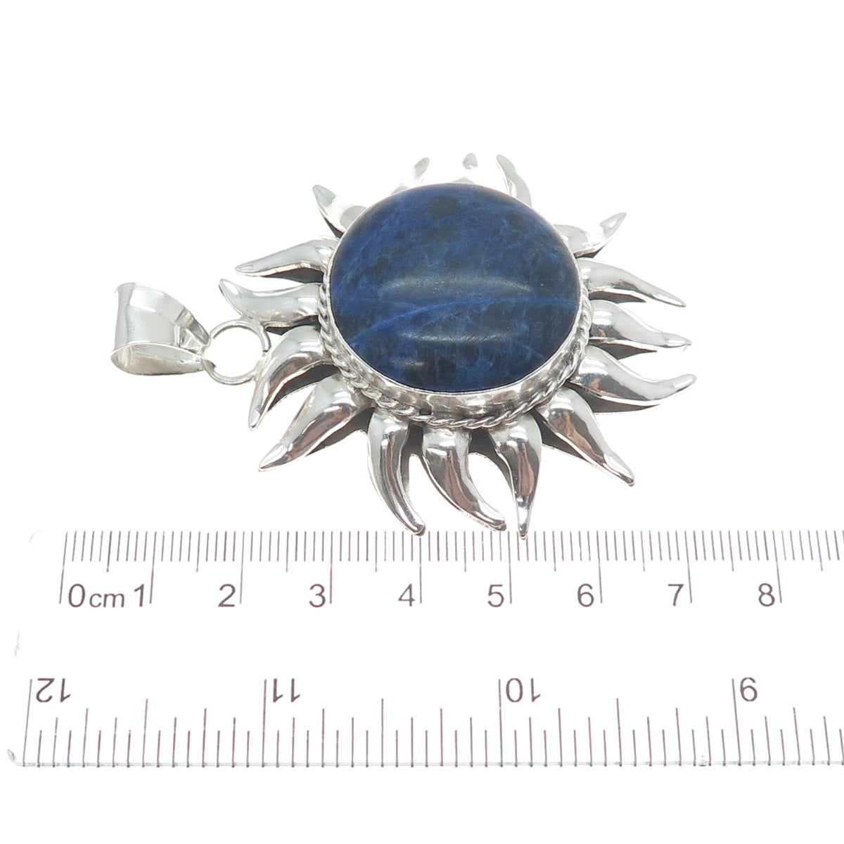 MWS Mark Wasserman Samara Sterling Silver Vintage Mexico Sodalite Sun Pendant