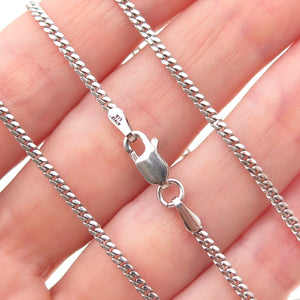 P. Lux 925 Sterling Silver Vintage Italy Cuban Chain Necklace 20"