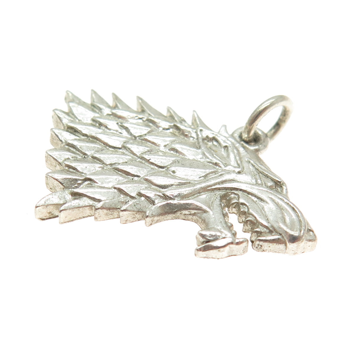 925 Sterling Silver Vintage USA Game of Thrones Stark Wolf Pendant