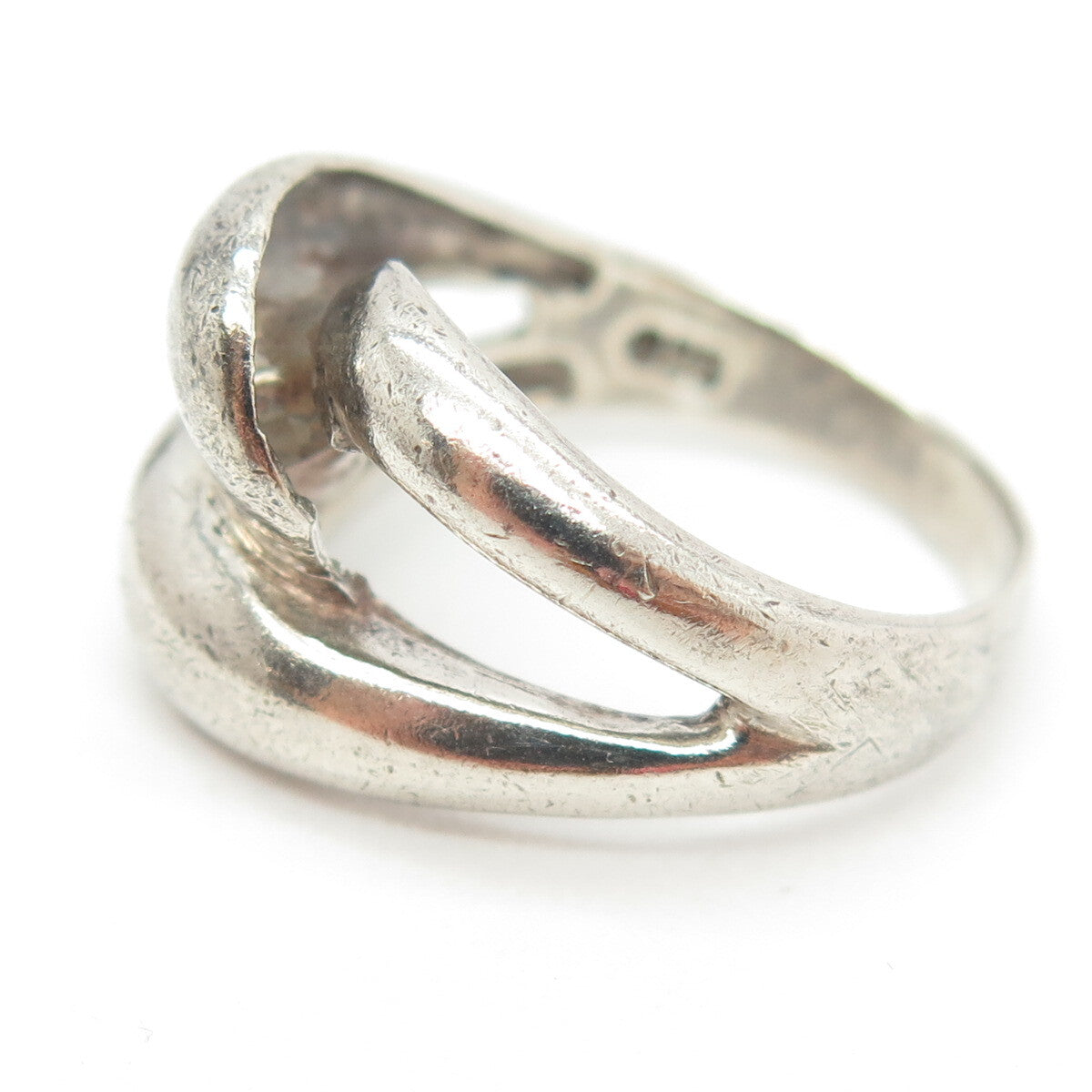 CHAPAL ZENRAY 925 Sterling Silver Vintage Modernist Knot Ring Size 7.25