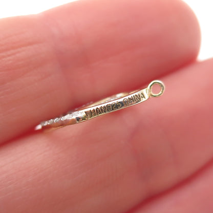 Han 925 Sterling Gold Plated Real Diamond Couple Heart Centerpiece Mini Pendant