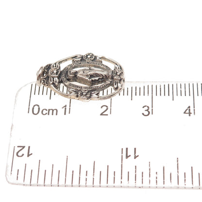 Creed 925 Sterling Silver Antique Art Deco St. Mary Miraculous Charm Pendant