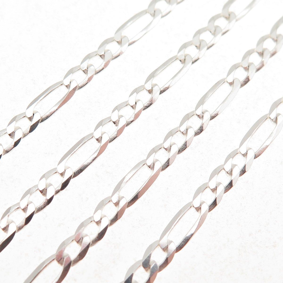 P. Lux 925 Sterling Silver Italy Figaro Chain Necklace 22"