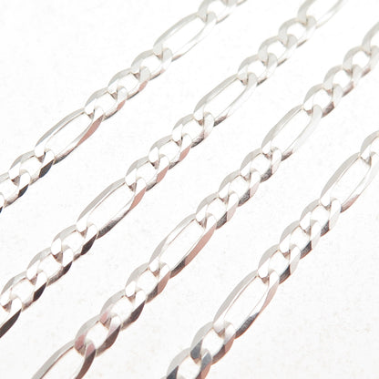 P. Lux 925 Sterling Silver Italy Figaro Chain Necklace 22"