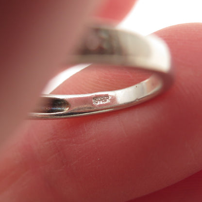 925 Sterling Silver Real Round-Cut White Topaz Half Eternity Band Ring Size 5