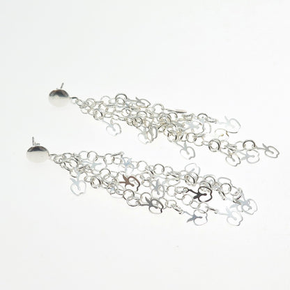 925 Sterling Silver Vintage Adam's Apple Tassel Dangle Earrings