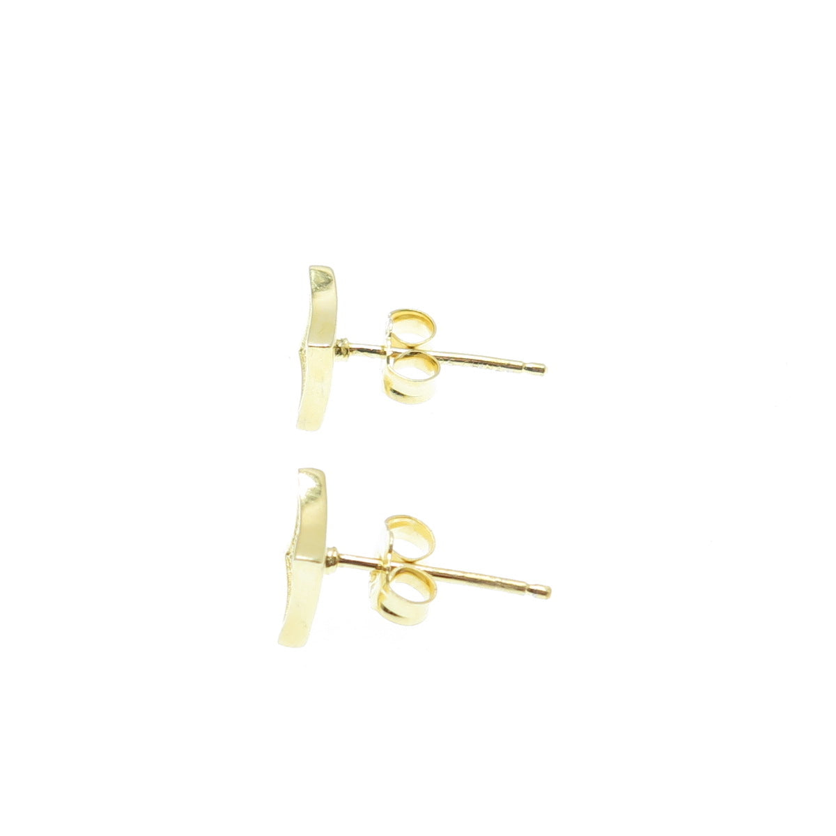 925 Sterling Silver Gold Plated Round-Cut C Z Princess Square Stud Earrings
