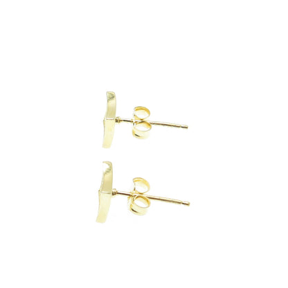 925 Sterling Silver Gold Plated Round-Cut C Z Princess Square Stud Earrings