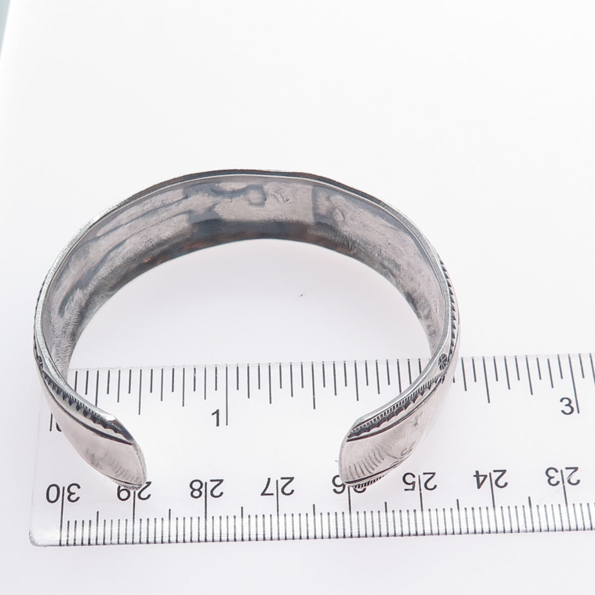 JIMMIE NEZZIE Old Pawn Sterling Turquoise Coral Inlay Adjustable Bracelet 6.25"