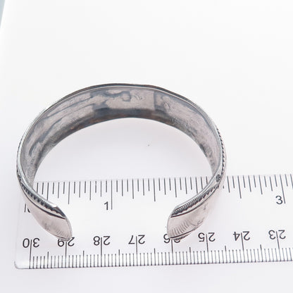 JIMMIE NEZZIE Old Pawn Sterling Turquoise Coral Inlay Adjustable Bracelet 6.25"