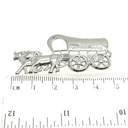 925 Sterling Silver Antique Art Deco Welcome Wagon Pin Brooch