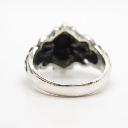 925 Sterling Silver Vintage Skull Man's Ring Size 11.5