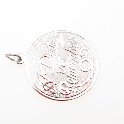 JAY POSON 925 Sterling Silver Vintage A Date To Remember Charm Pendant