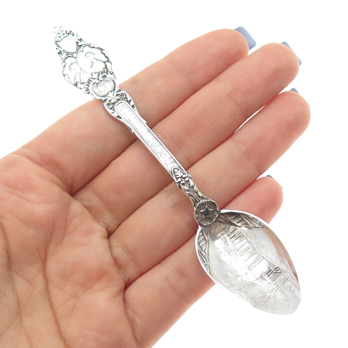 Moore & Leding 925 Sterling Silver Antique Art Deco Mount Vernon Coffee Spoon