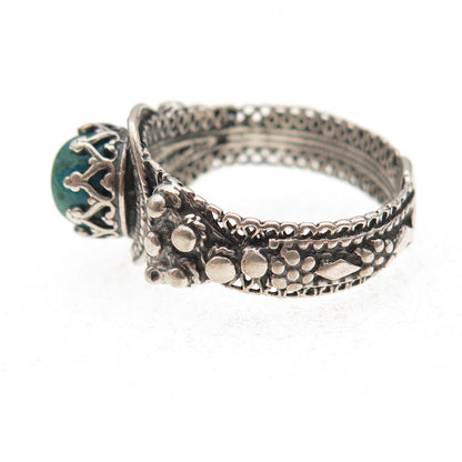 925 Sterling Silver Vintage CP Israel Real Eilat Oxidized Ring Size 7