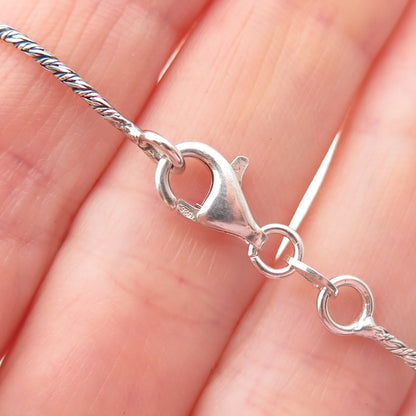 925 Sterling Silver 14K Rose Gold Vintage Modernist Chain Necklace 18"