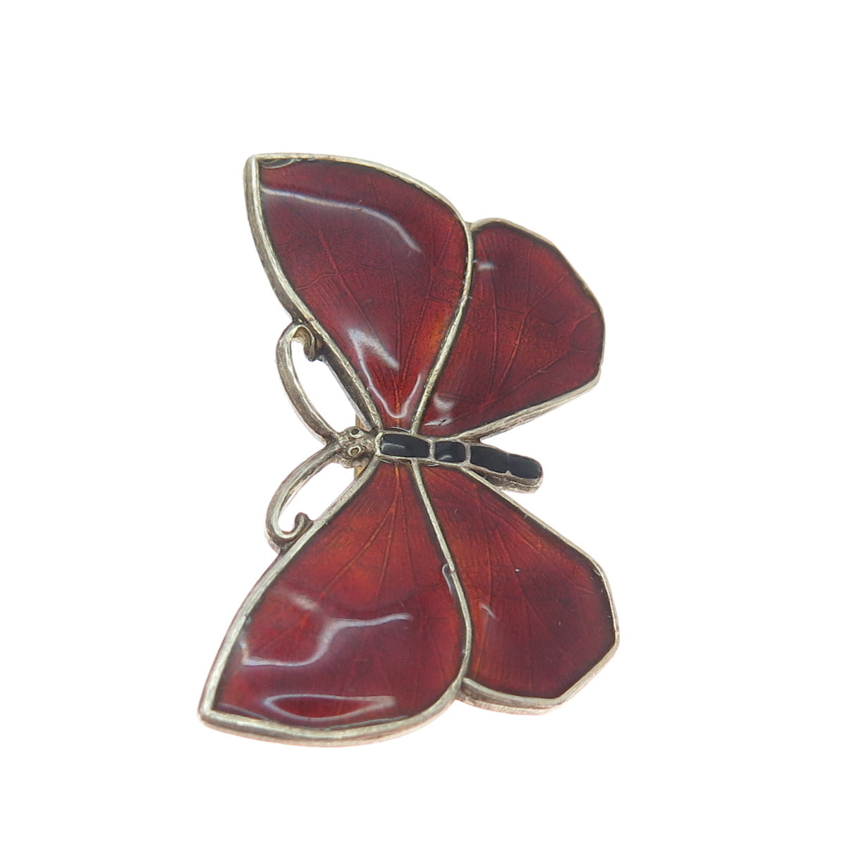 LAGERSTROMS FABRIKS AKTIEBOLAG Sterling Vintage 1969 Enamel Sweden Butterfly Pin