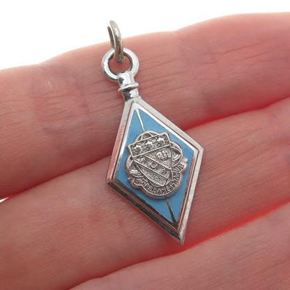 925 Sterling Silver Vintage Enamel Notre Dame de Namur University Charm Pendant